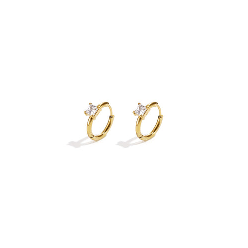 Auréa Crystal Hoops White – Gold