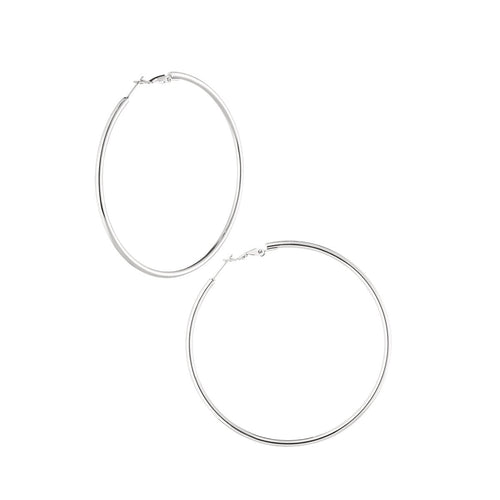 Basic Essential Silver Hoop Earrings