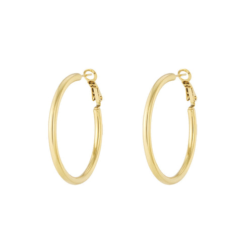 Basic Hoops Size M Earrings – Gold