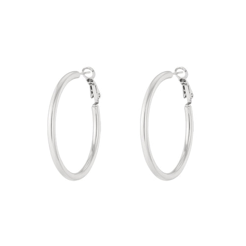 Basic Hoops Size M Earrings – Silver