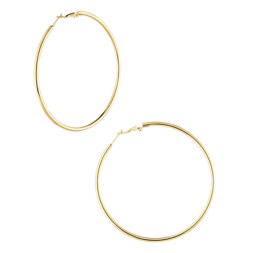 Basic Medium Gold Hoop Earrings