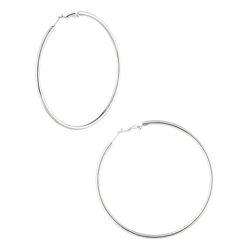 Basic Hoops Medium Silver Earrings