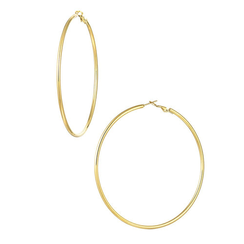 Basic Narrow Hoop Earrings – Gold