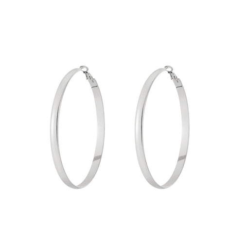 Basic Hoop Size L Earrings – Silver