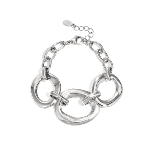 Big Rounds Statement Bracelet – Silver