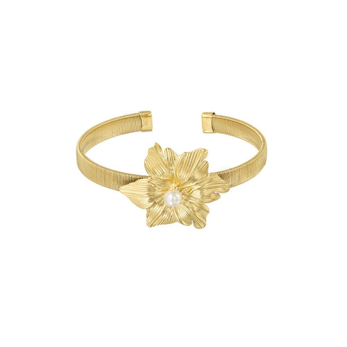 Blooming Flower Bangle – Gold