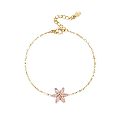 Blossom Pink Bracelet – Gold