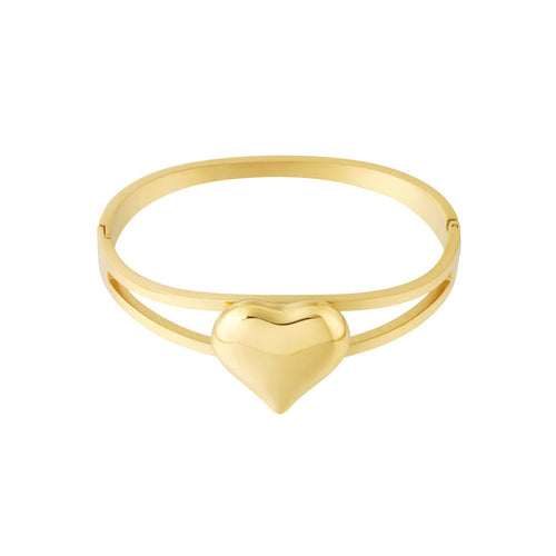 Bold Heart Bangle – Gold