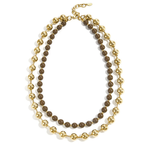 Brown Pearl Luxe Gold Necklace