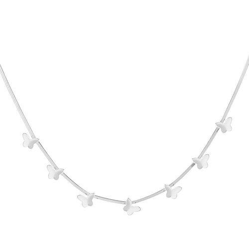 Butterfly Charms Necklace Silver