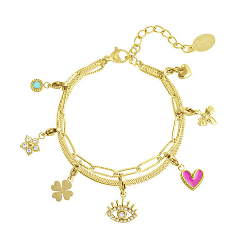 Eyes on You Charm Bracelet – Gold