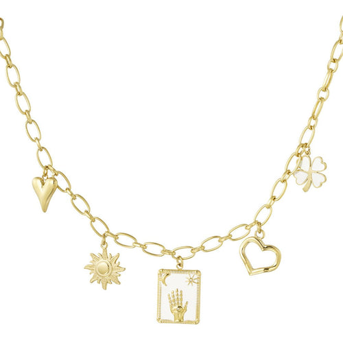 Raise Your Hand Charm Necklace - Gold