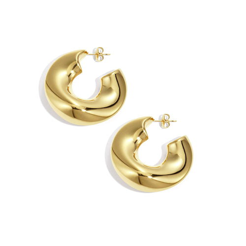 Chunky Bold Hoop Earrings – Gold
