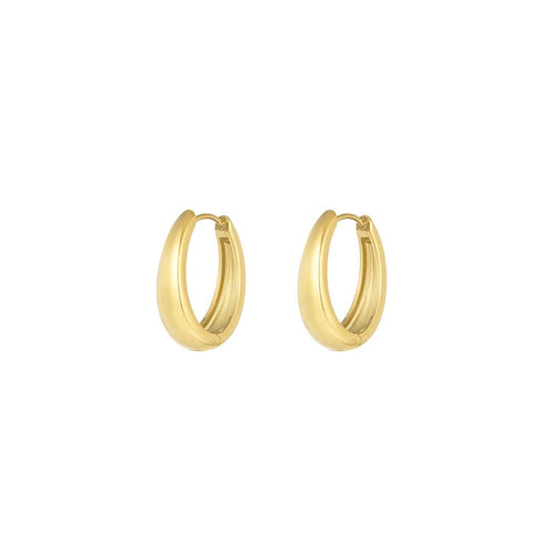 Classy Oval Hoop Earrings – Gold
