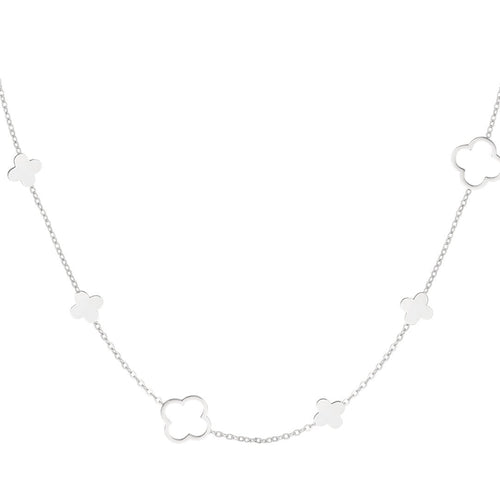 All - Over Clovers Necklace Silver