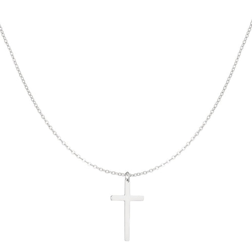 Cross Charm Necklace Silver