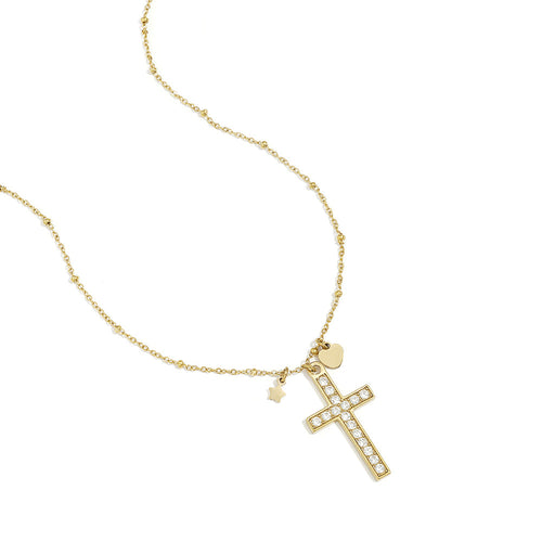 Cross Pendant Necklace Gold