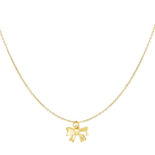 Cute Bow Necklace Gold
