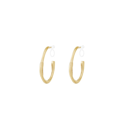 Gold Endless Hoop Clip-On Earrings