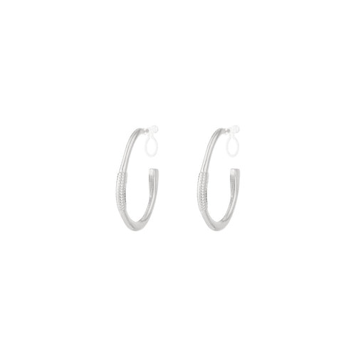 Endless Hoop Clip Earrings – Silver