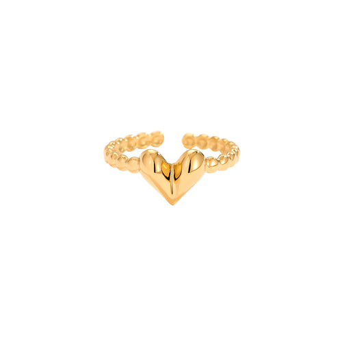 Fine Heart Ring Gold-Colored