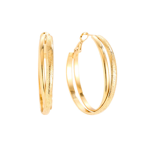 Fine X Hoop Earrings – Gold