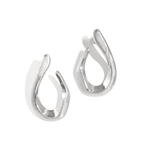 Flowy Hoop Earrings – Silver
