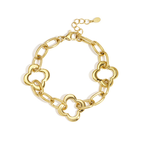 Four-Leaf Clover Link Bracelet – Gold