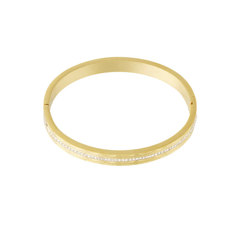 Geometric Shine Bangle – Gold