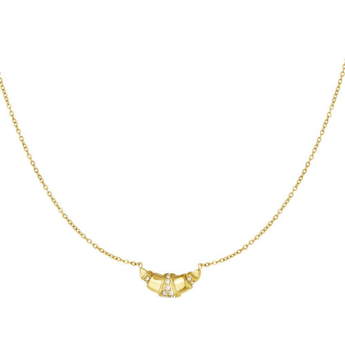 Glitter Croissant Necklace Gold