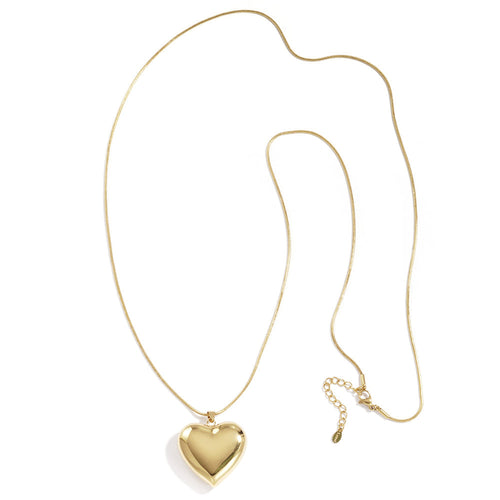 Golden Heart Glow Long Gold Necklace