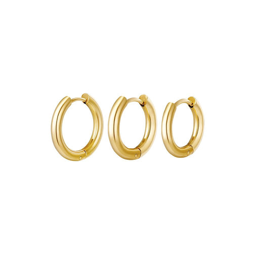 Hoop Earring Trio – Gold