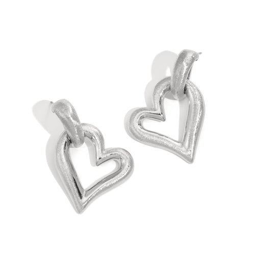 Heartbeat Hoop Earrings – Silver