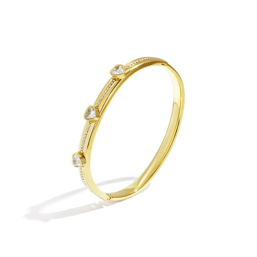 Heartline Bangle – Gold