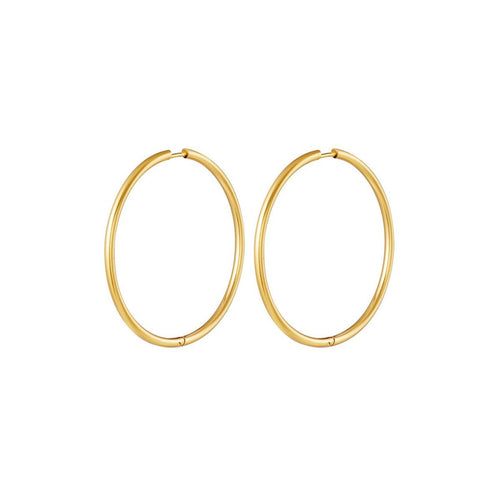 Medium Thick Gold Hoop Earrings