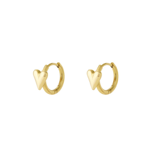 Gold Mini Heart Hoop Earrings