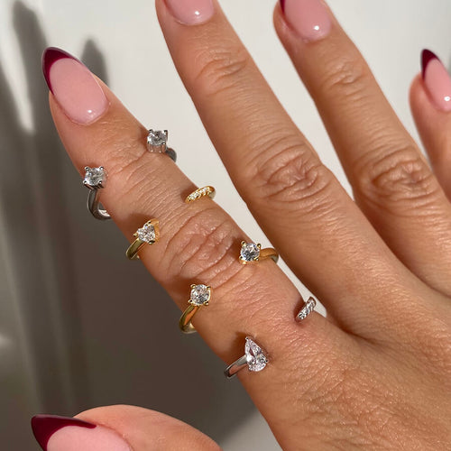 Dainty Pear Open Ring