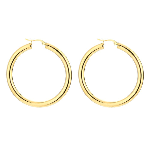 Thick Shiny Gold Hoop Earrings
