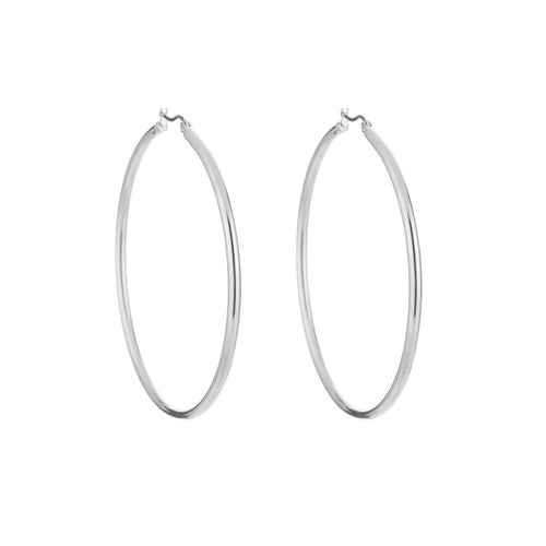 Luxury Shiny Hoop Earrings – Silver