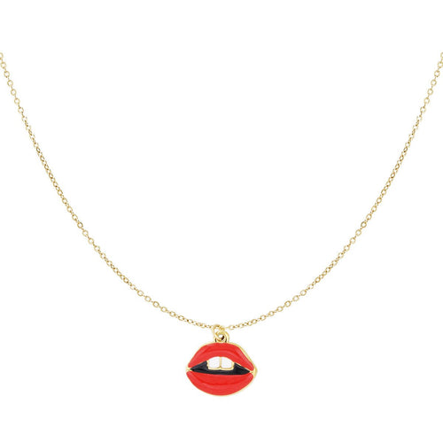 Kiss My Lips Necklace Gold