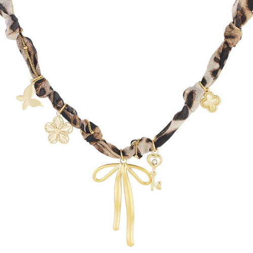 Leopard & Beads Necklace Gold