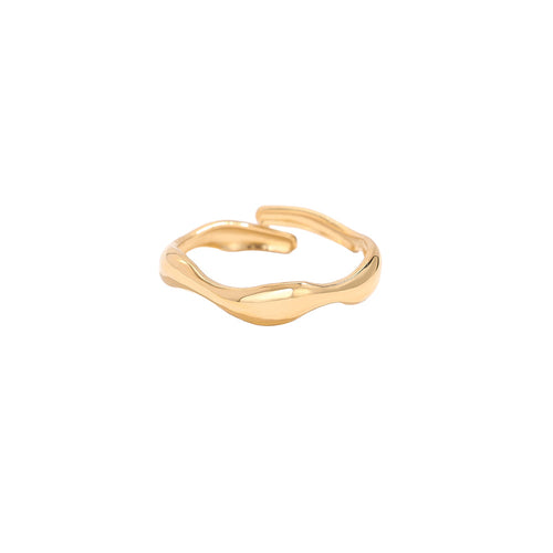 Liquid Wave Ring Gold-Colored