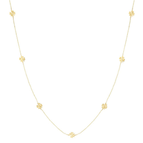Long Clover Necklace Gold