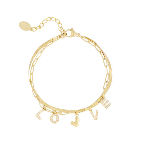 Love is Lovely Bracelet – Gold