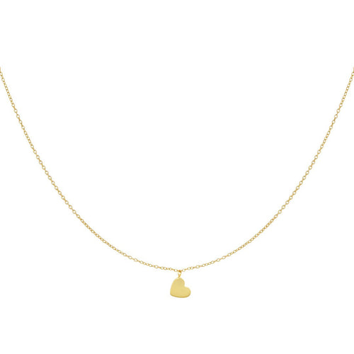 Lovely Heart Necklace - Gold - 925 Silver