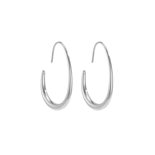 Muse Fluid Hoop Earrings – Silver