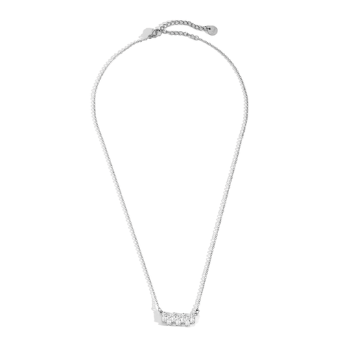 Up and Down Diamonds Necklace Silver