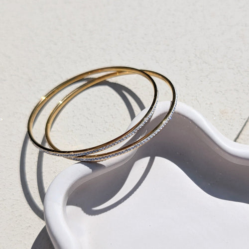 Small Rhinestone Bangle – Gold