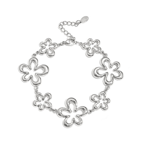 Playful Flowers Bracelet – Silver