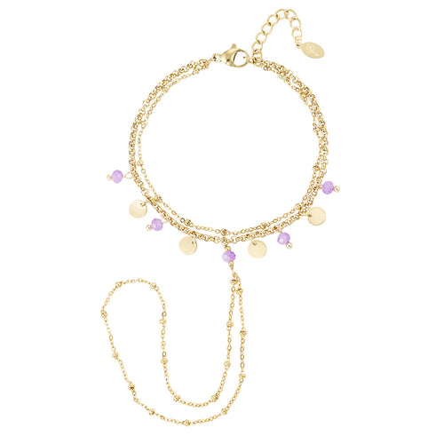Purple Rain Hand Chain – Gold